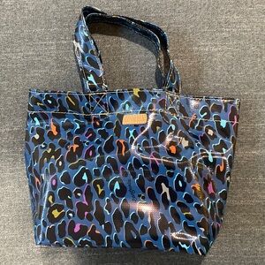 Consuela Blue Leopard Print Tote